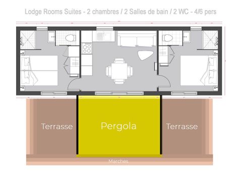 BUNGALOW 6 personnes - ROOMS SUITES - TV
