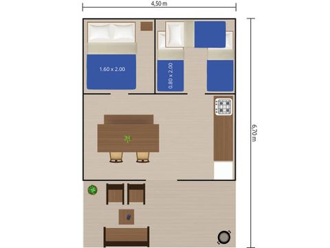 TENTE TOILE ET BOIS 5 personnes - Tente Safari Confort