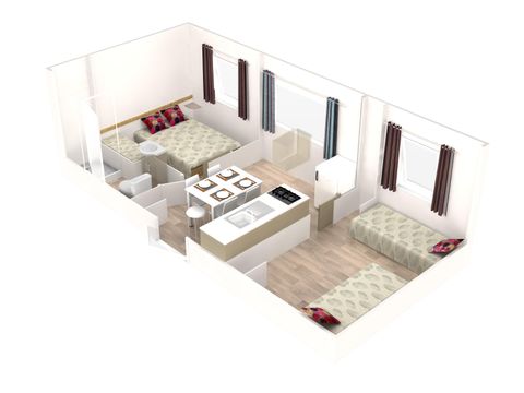 Mobilhome 4 personnes - SENCILO - 2 chambres