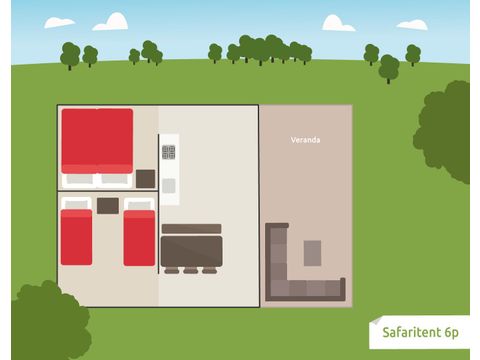 TENTE TOILE ET BOIS 6 personnes