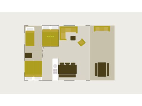 Tente en toile et en bois 6 personnes - Chalet safari