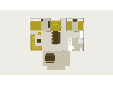 Tente en toile et en bois 8 personnes - Maison safari de luxe