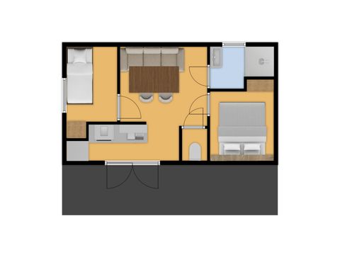BUNGALOW 3 personnes - Mobil home de Zeerob nr. 1