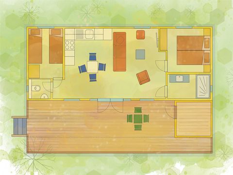 BUNGALOW 4 personnes - maison mobile/chalet Salmon