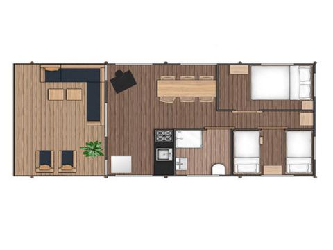 TENTE TOILE ET BOIS 5 personnes - Confort