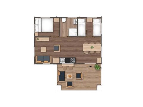 TENTE TOILE ET BOIS 5 personnes - Safari lodge Deluxe