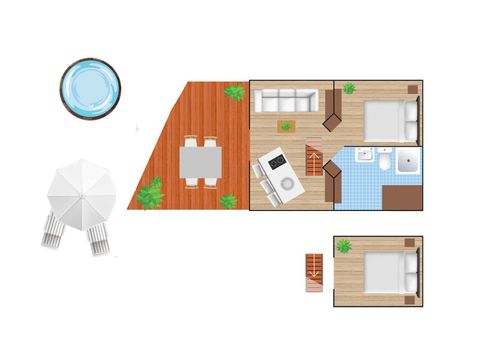 GÎTE 4 personnes - Cabine de luxe avec bain à remous