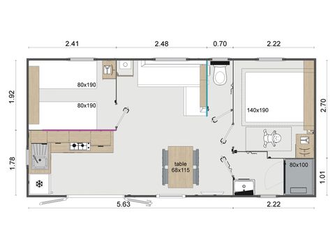 BUNGALOW 4 personnes - Supérieur 2 chambres