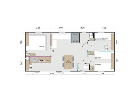BUNGALOW 6 personnes - Supérieur 3 chambres