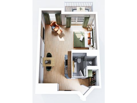 STUDIO 2 personnes - Chambre double « Comfort » avec vue