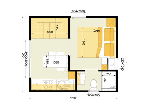 Mobilhome 2 personnes - Comfort | 1 Ch. | 2 Pers. | Terrasse surélevée | Clim. | TV